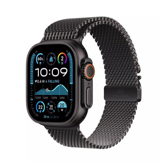 Apple Watch Ultra 2 (2024) - 49mm - GPS + Cellular - Black Titanium Case - Milanese Loop - M | Black Apple Watch Ultra 2 (2024) - 49mm - GPS + Cellular - Black Titanium Case - Milanese Loop - M | Black